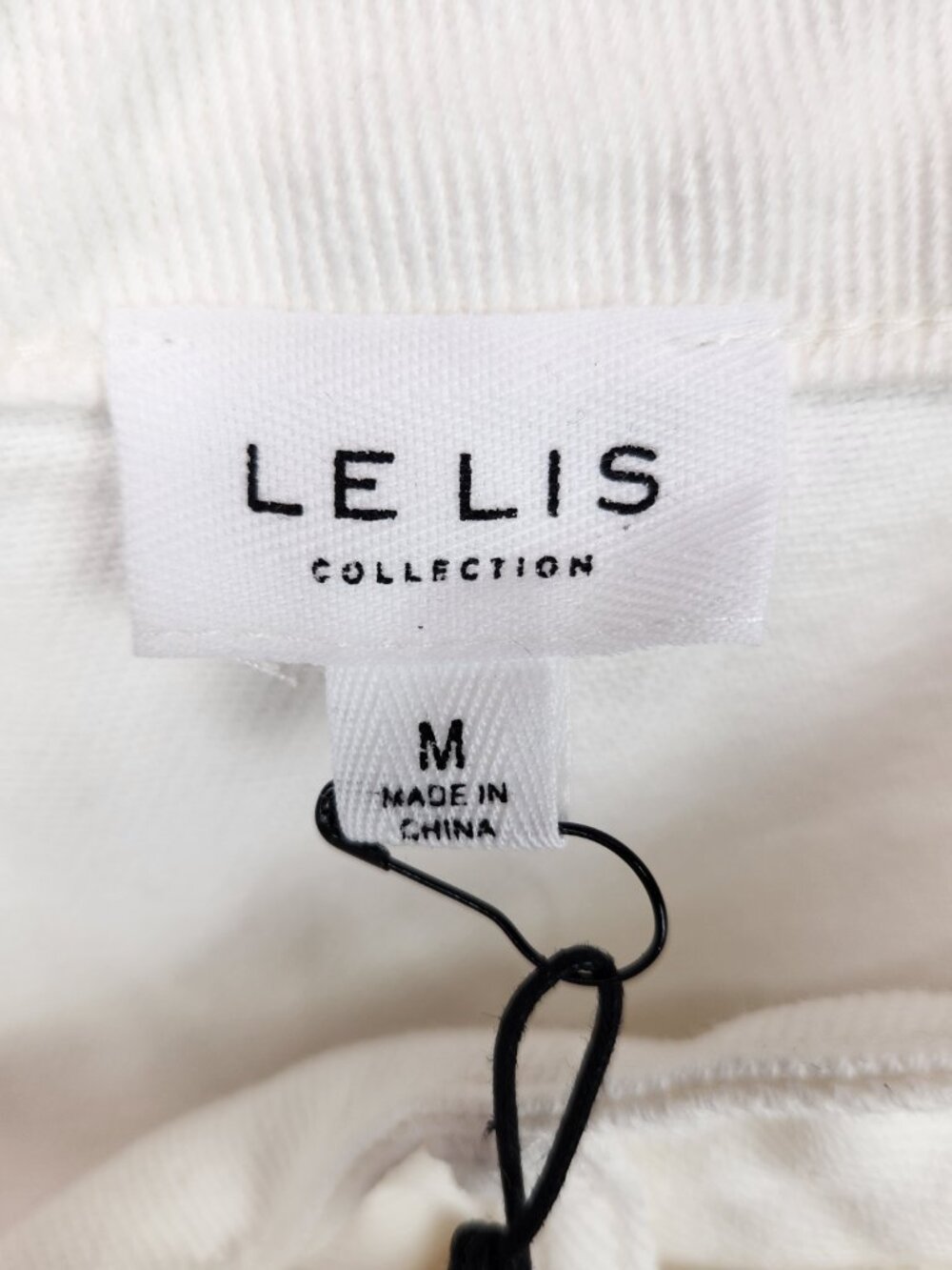 NWT Le Lis Denim Mini Skirt Summer White M Raw Hem Distressed Faux Wrap - Picture 6 of 9